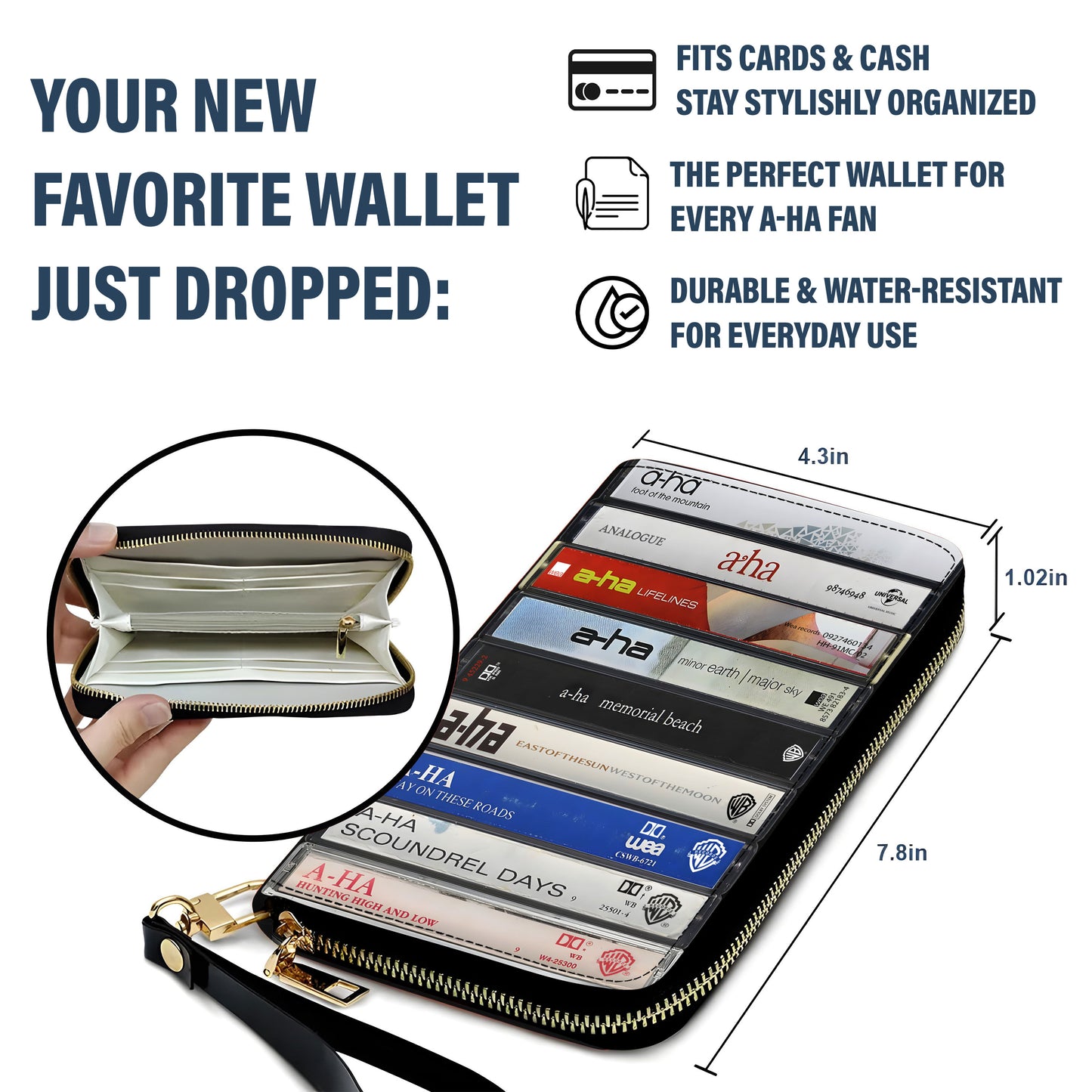 A-ha Albums Cassette Vintage Leather Long Wallet