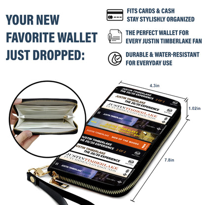 Justin Timberlake Albums Cassette Vintage Leather Long Wallet