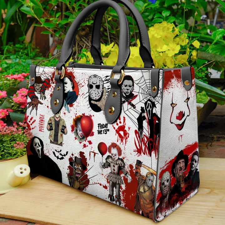 Halloween Horror Characters Leather Handbag