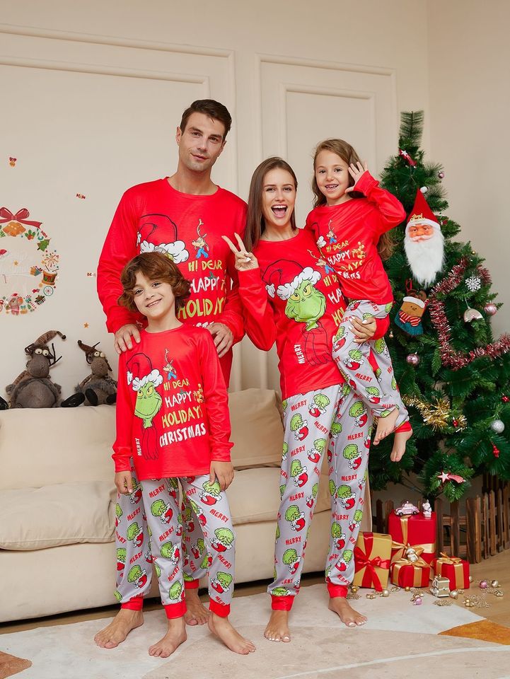 Funny Grinch Pajamas Set Family Matching Pajamas Set