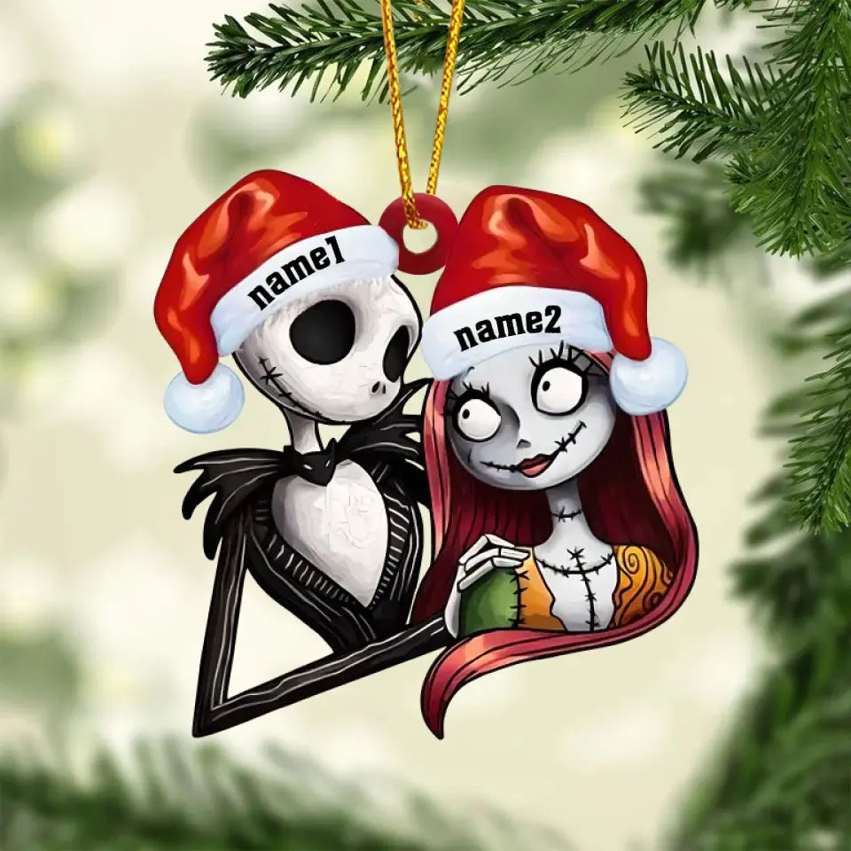 Custom Name Jack and Sally Christmas Ornament