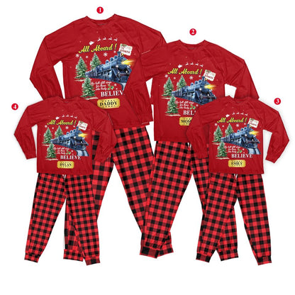 Custom The Polar Express Inspired Pajamas Set Family Matching Pajamas Set - Version 6