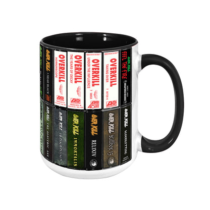 Overkill Albums Cassette Collection Retro Accent Edge-to-Edge Printed Mug