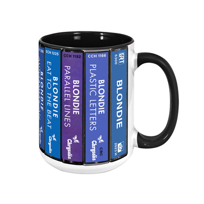 Blondie Albums Cassette Collection Retro Accent Edge-to-Edge Printed Mug