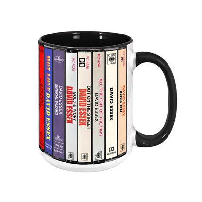 David Essex Albums Cassette Collection Retro Accent Edge-to-Edge Printed Mug