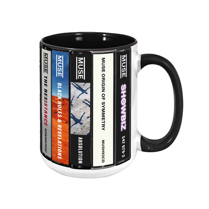 Muse Albums Cassette Collection Retro Accent Edge-to-Edge Printed Mug