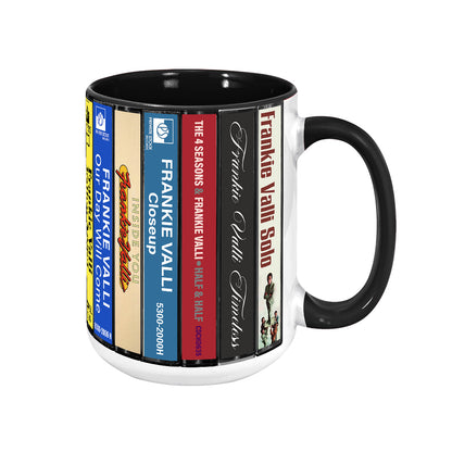 Frankie Valli Albums Cassette Collection Retro Accent Edge-to-Edge Printed Mug
