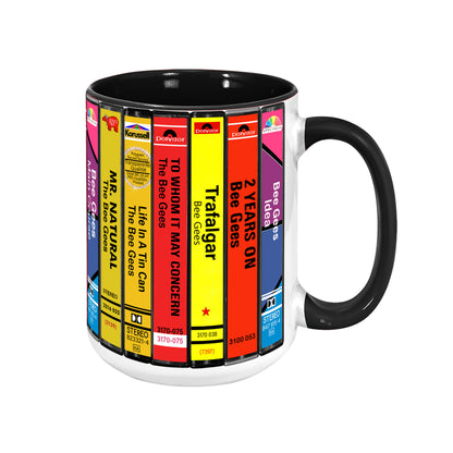 Bee Gees Albums Cassette Collection Accent Mug - New Version