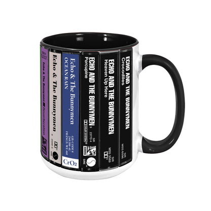 Echo & The Bunnymen Albums Cassette Collection Retro Accent Edge-to-Edge Printed Mug