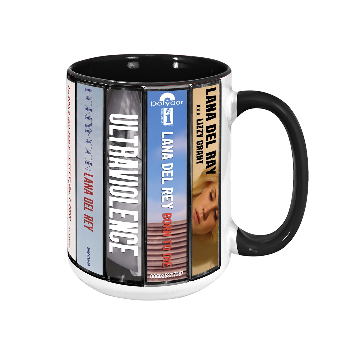 Lana Del Rey Albums Cassette Collection Retro Accent Edge-to-Edge Printed Mug