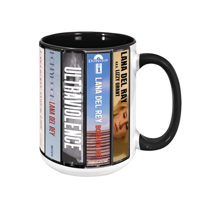 Lana Del Rey Albums Cassette Collection Retro Accent Edge-to-Edge Printed Mug