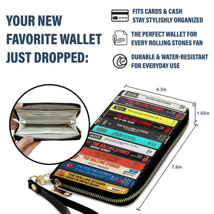 Rolling Stones Albums Cassette Vintage Leather Long Wallet
