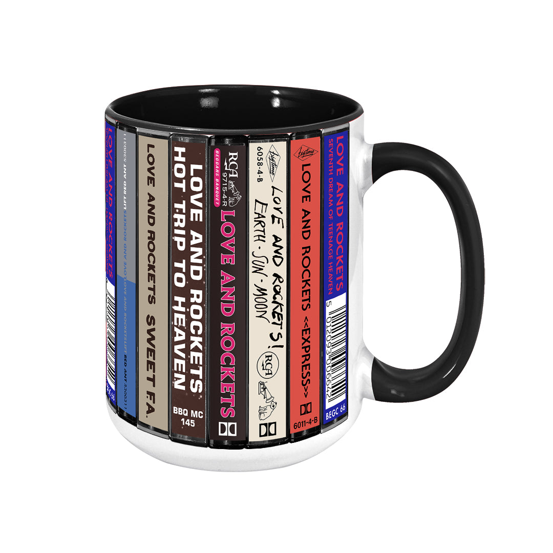 Love and Rockets Albums Cassette Collection Retro Accent Edge-to-Edge Printed Mug