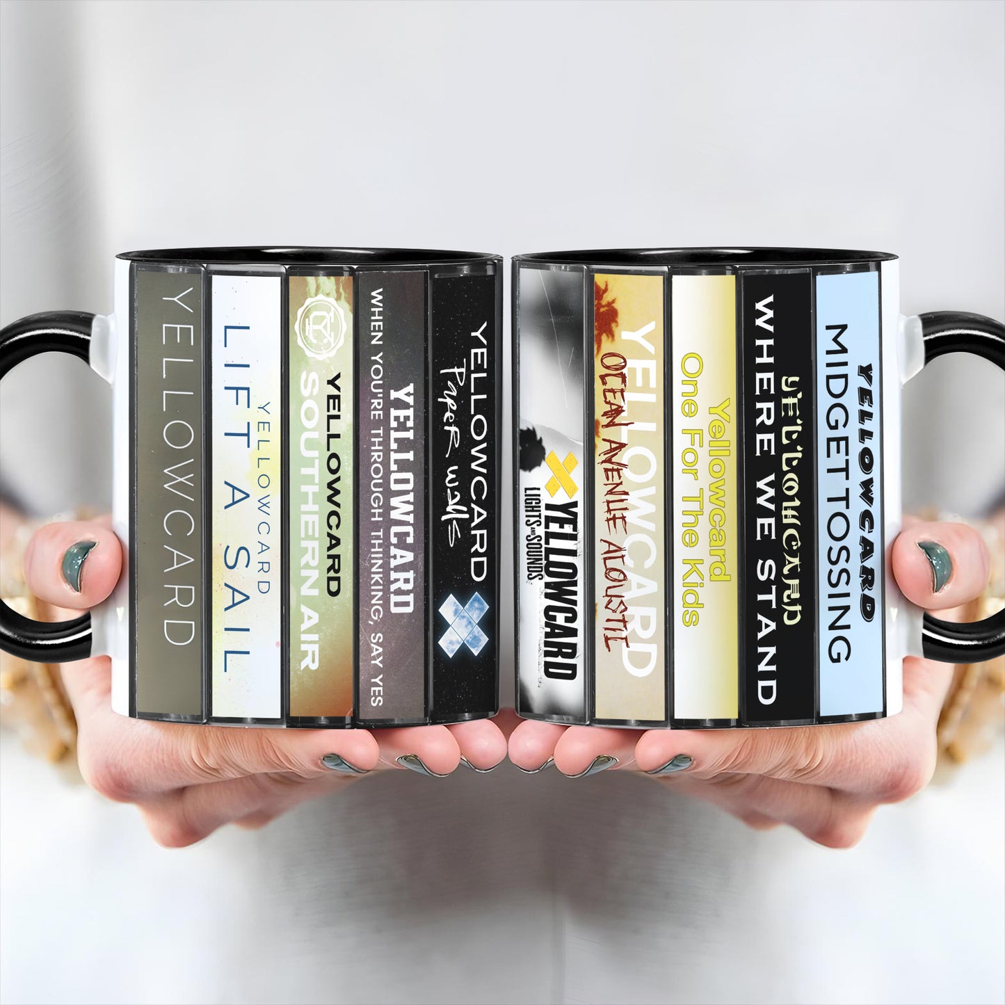 Yellowcard Albums Cassette Collection Retro Accent Edge-to-Edge Printed Mug