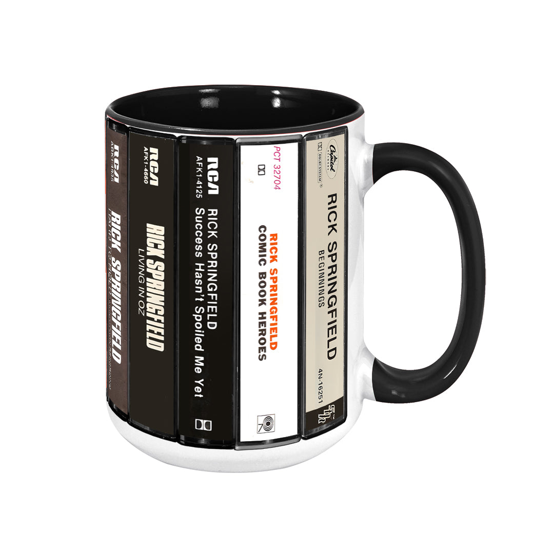 Rick Springfield Albums Cassette Retro Accent Mug