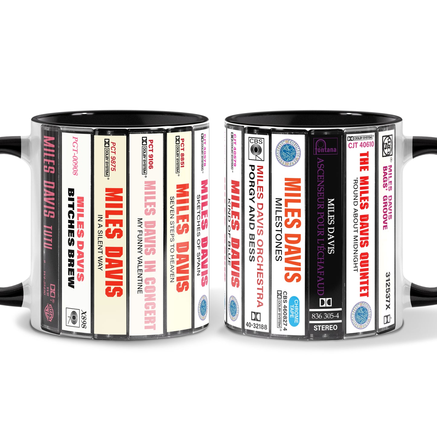Miles Davis Albums Cassette Collection Retro Accent Mug