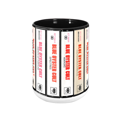 Blue Oyster Cult Albums Cassette Collection Retro Accent Mug