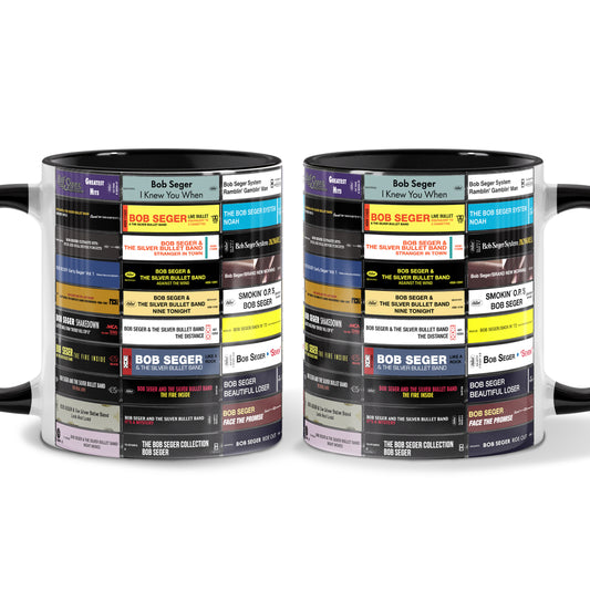 Bob Seger Albums Cassette Collection Retro Accent Mug - Extended Version