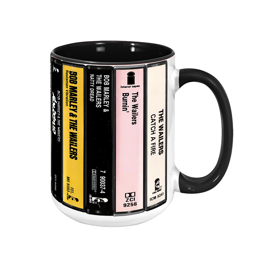 Bob Marley Albums Cassette Collection Retro Accent Edge-to-Edge Printed Mug