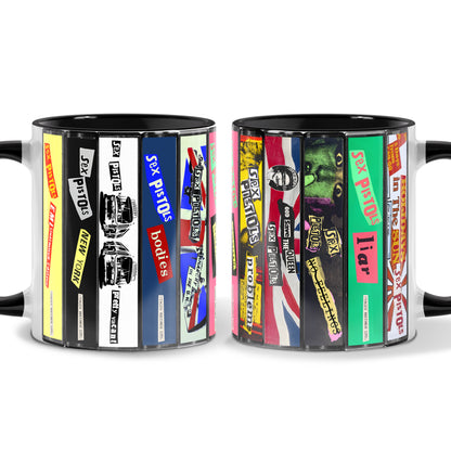 Sex Pistols Never Mind the Bollocks Album Cassette Collection Retro Accent Mug