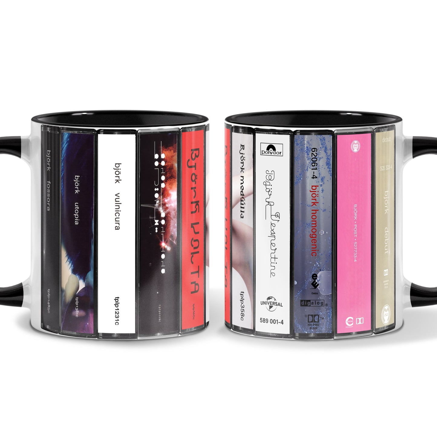 Björk Albums Cassette Collection Retro Accent Mug