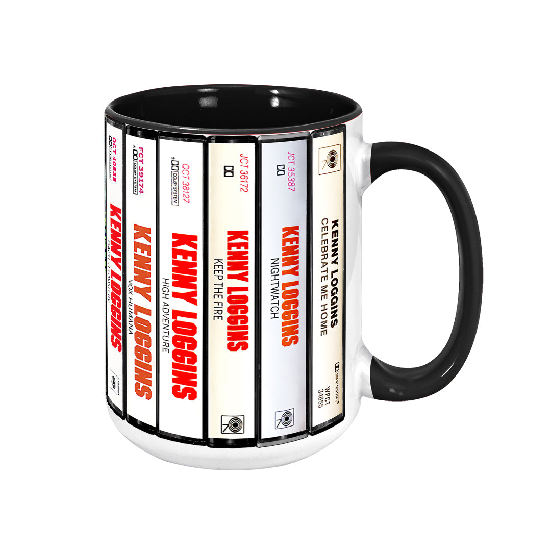 Kenny Loggins Albums Cassette Collection Retro Accent Edge-to-Edge Printed Mug