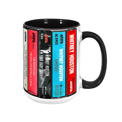 Whitney Houston Albums Cassette Retro Collection Accent Mug