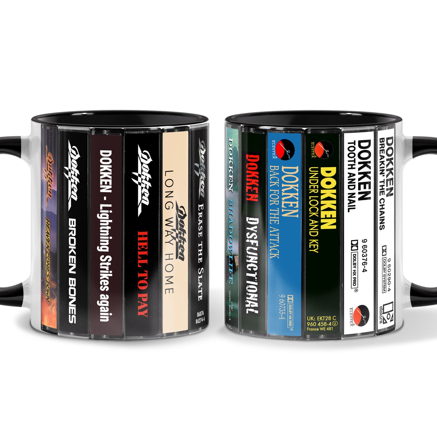 Dokken Albums Cassette Collection Retro Accent Mug