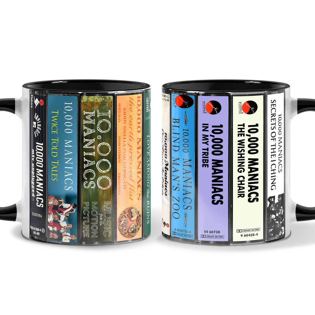 10,000 Maniacs Albums Cassette Collection Retro Accent Mug