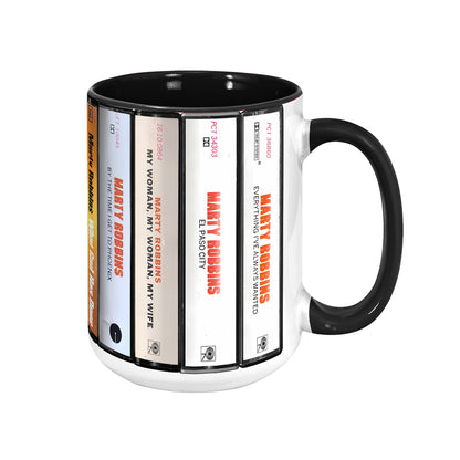 Marty Robbins Albums Cassette Collection Retro Accent Mug