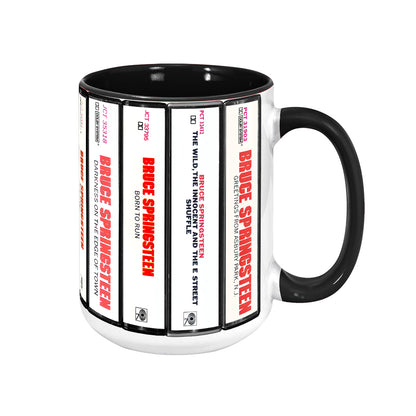 Bruce Springsteen Albums Cassette Collection Retro Accent Mug