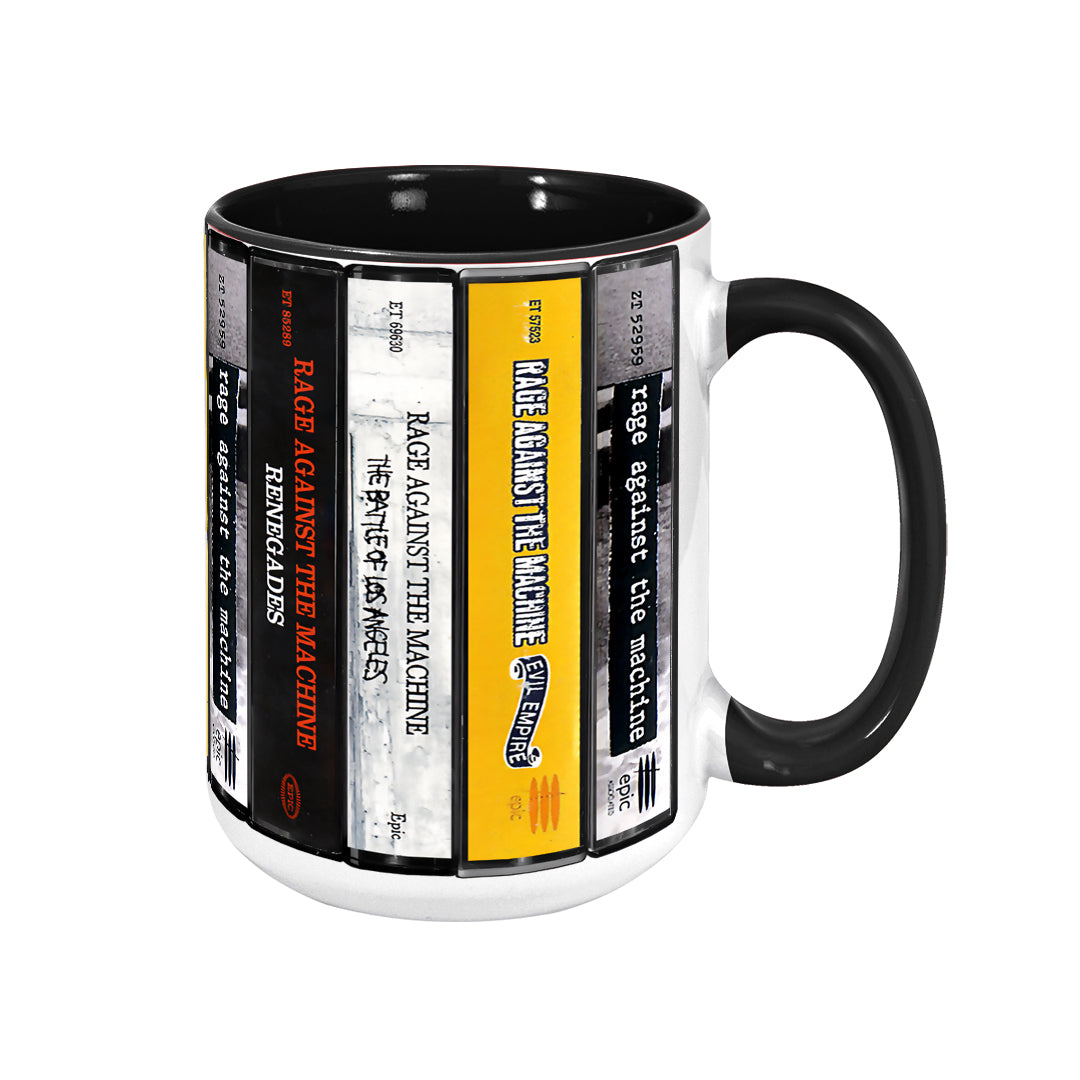 Rage Against The Machine Albums Cassette Collection Retro Accent Edge-to-Edge Printed Mug