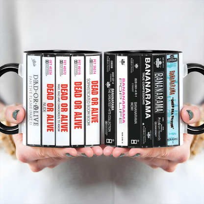 New Custom Cassette Collection Retro Accent Edge-to-Edge Printed Mug