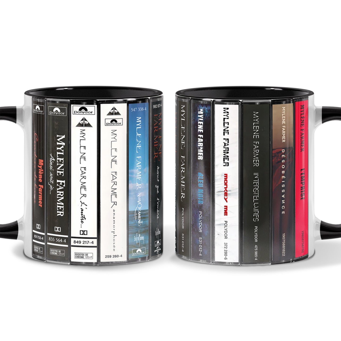 Mylene Farmer Albums Cassette Collection Retro Accent Mug