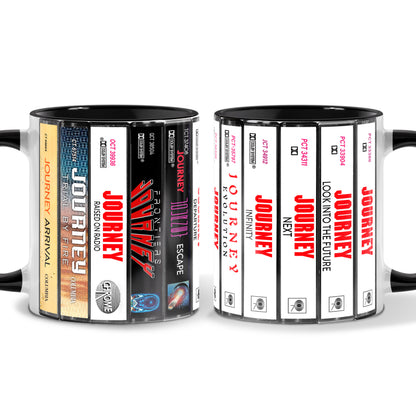 Journey Albums Cassette Collection Retro Accent Edge-to-Edge Printed Mug