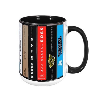 5 Seconds of Summer Albums Cassette Collection Retro Accent Mug