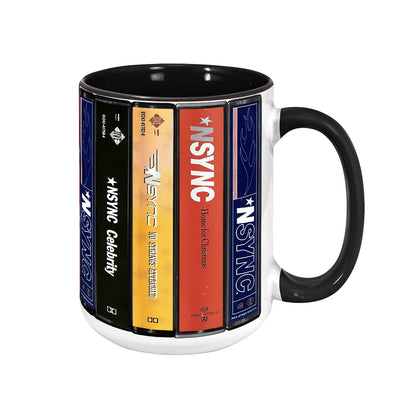 NSYNC Albums Cassette Collection Retro Accent Edge-to-Edge Printed Mug