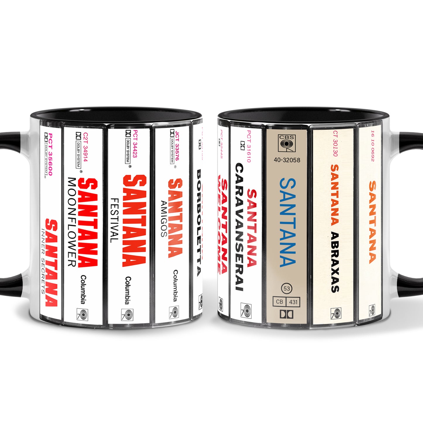 Santana Albums Cassette Collection Retro Accent Mug