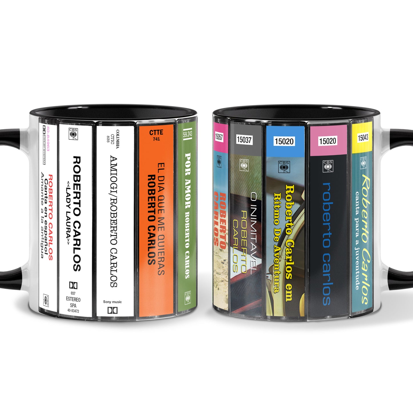 Roberto Carlos Albums Cassette Collection Retro Accent Mug