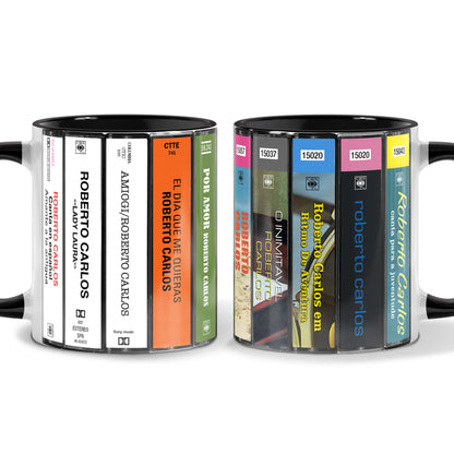 Roberto Carlos Albums Cassette Collection Retro Accent Mug