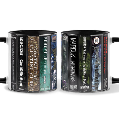 Black Metal Band Albums Cassette Collection Retro Accent Mug
