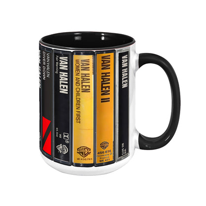 Van Halen Albums Cassette Collection Retro Accent Mug