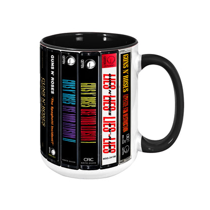 Guns N' Roses Albums Cassette Collection Retro Accent Mug