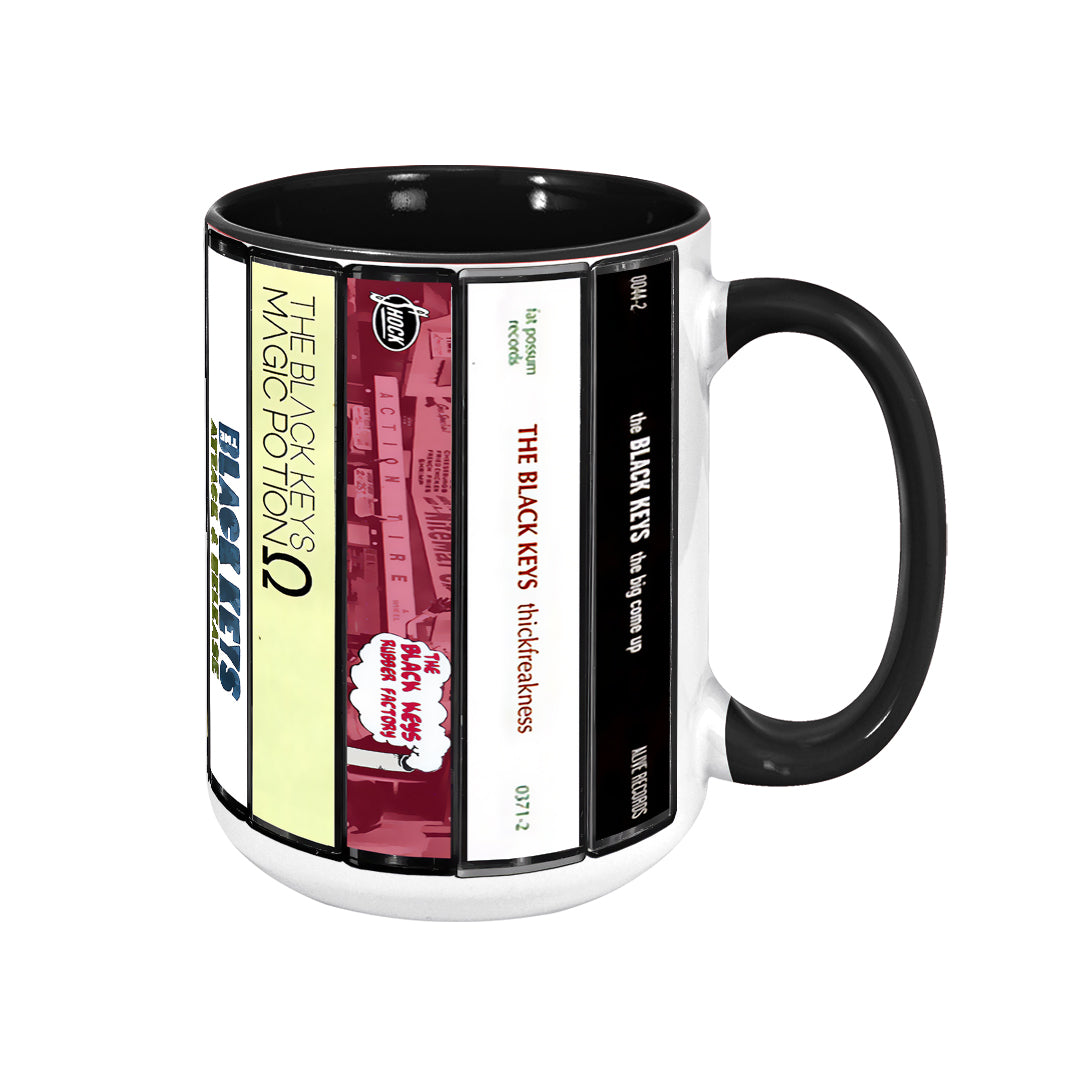 The Black Keys Albums Cassette Collection Retro Accent Edge-to-Edge Printed Mug