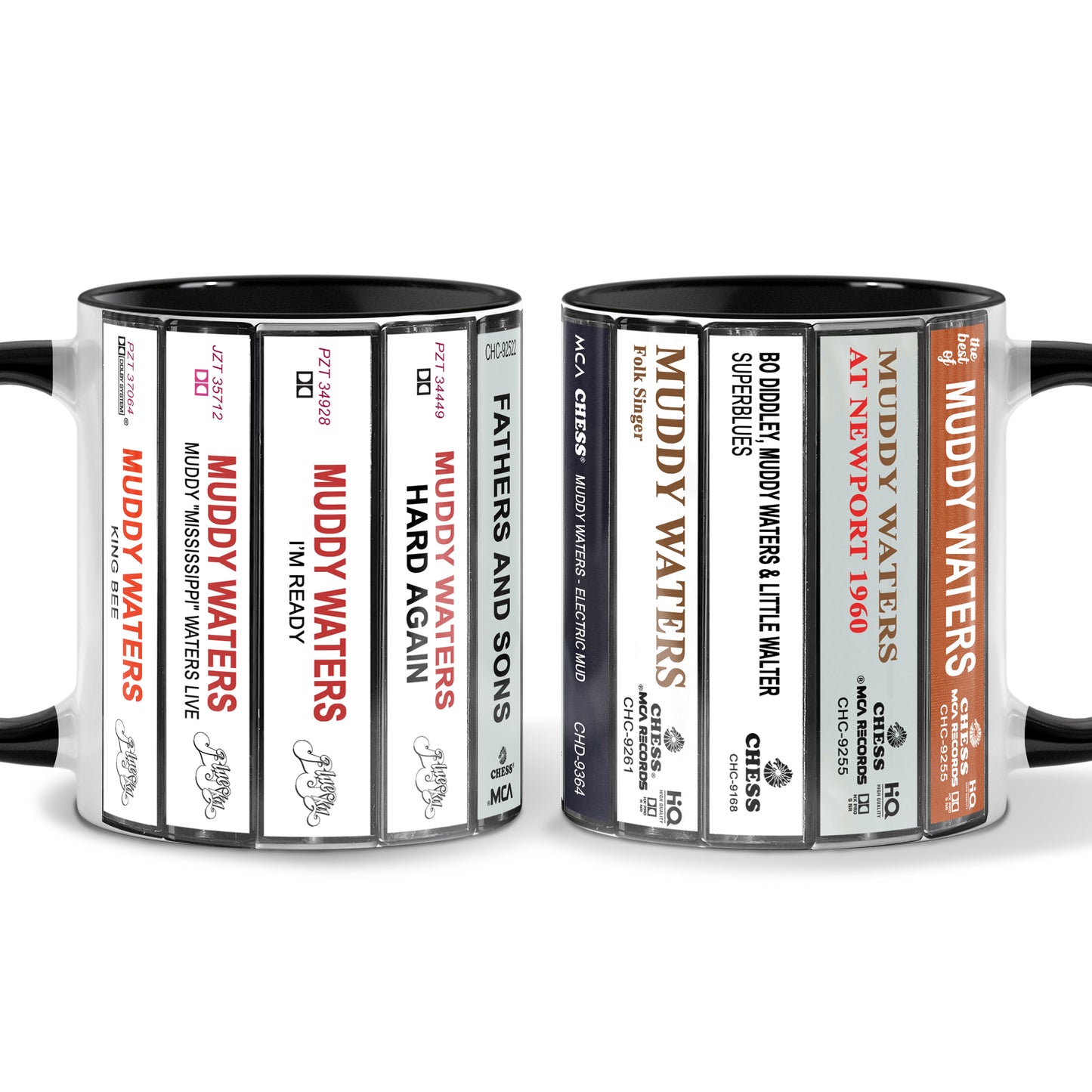 Muddy Waters Albums Cassette Collection Retro Accent Mug
