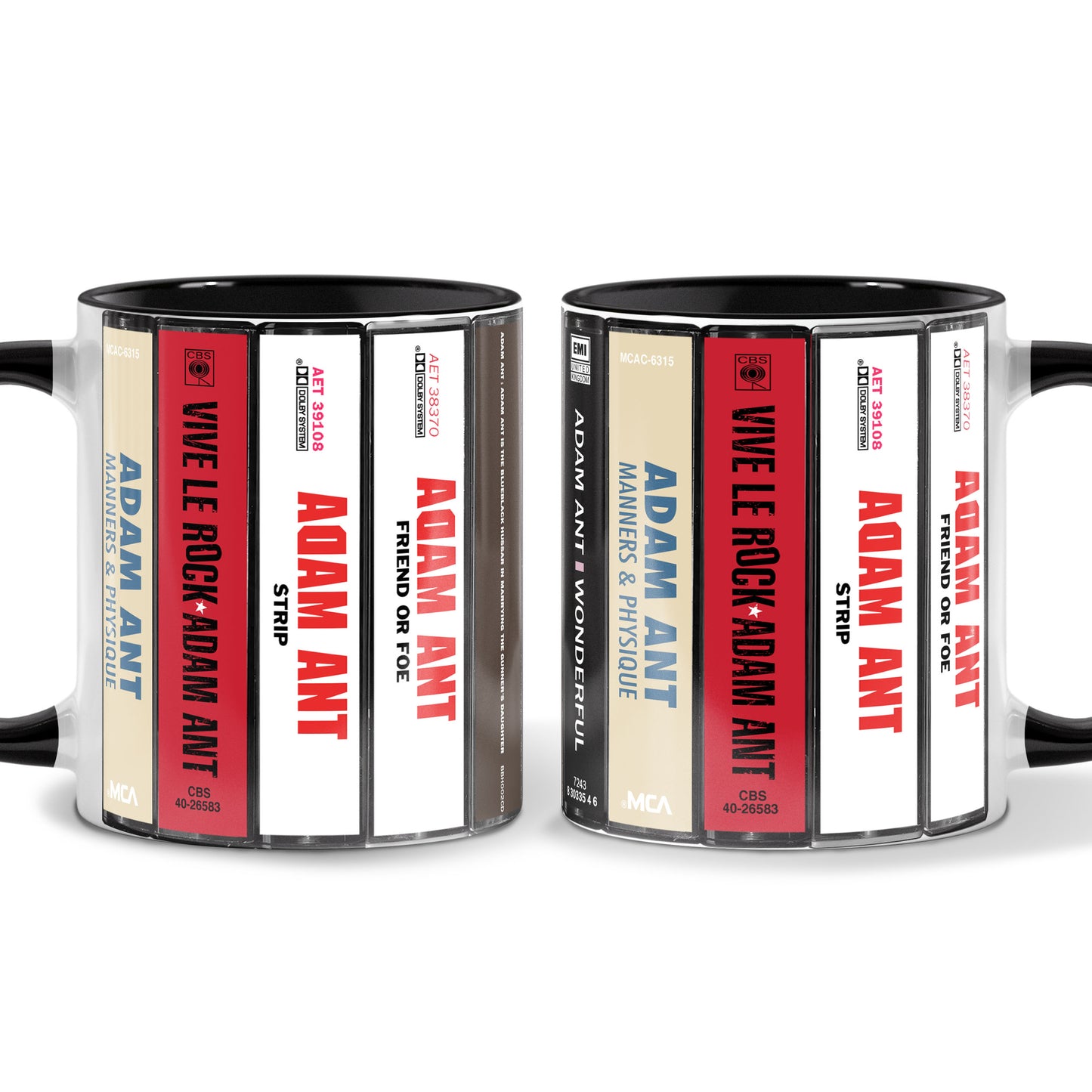 Adam Ant Albums Cassette Collection Retro Accent Mug