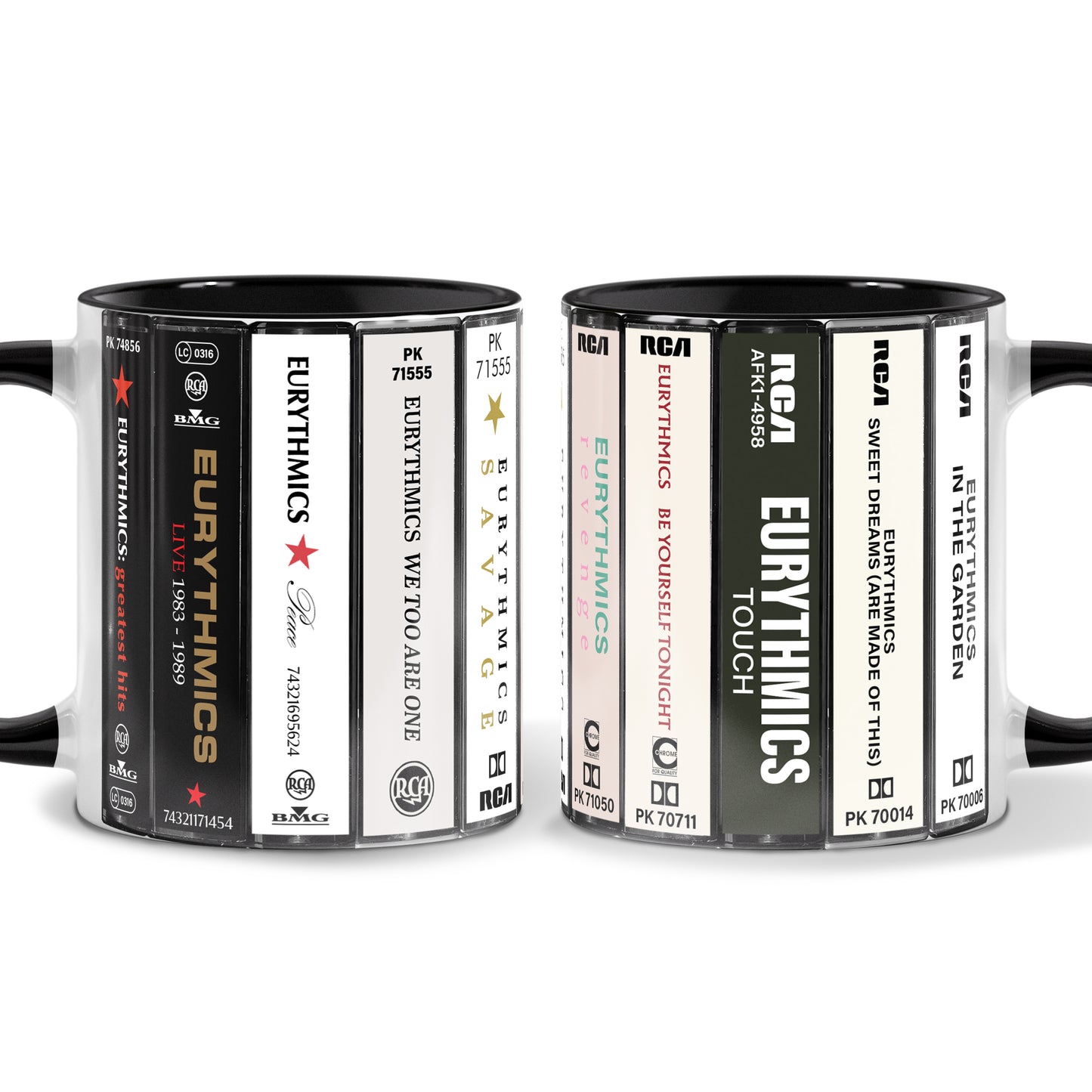 Eurythmics Albums Cassette Collection Retro Accent Mug