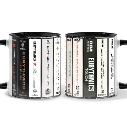 Eurythmics Albums Cassette Collection Retro Accent Mug
