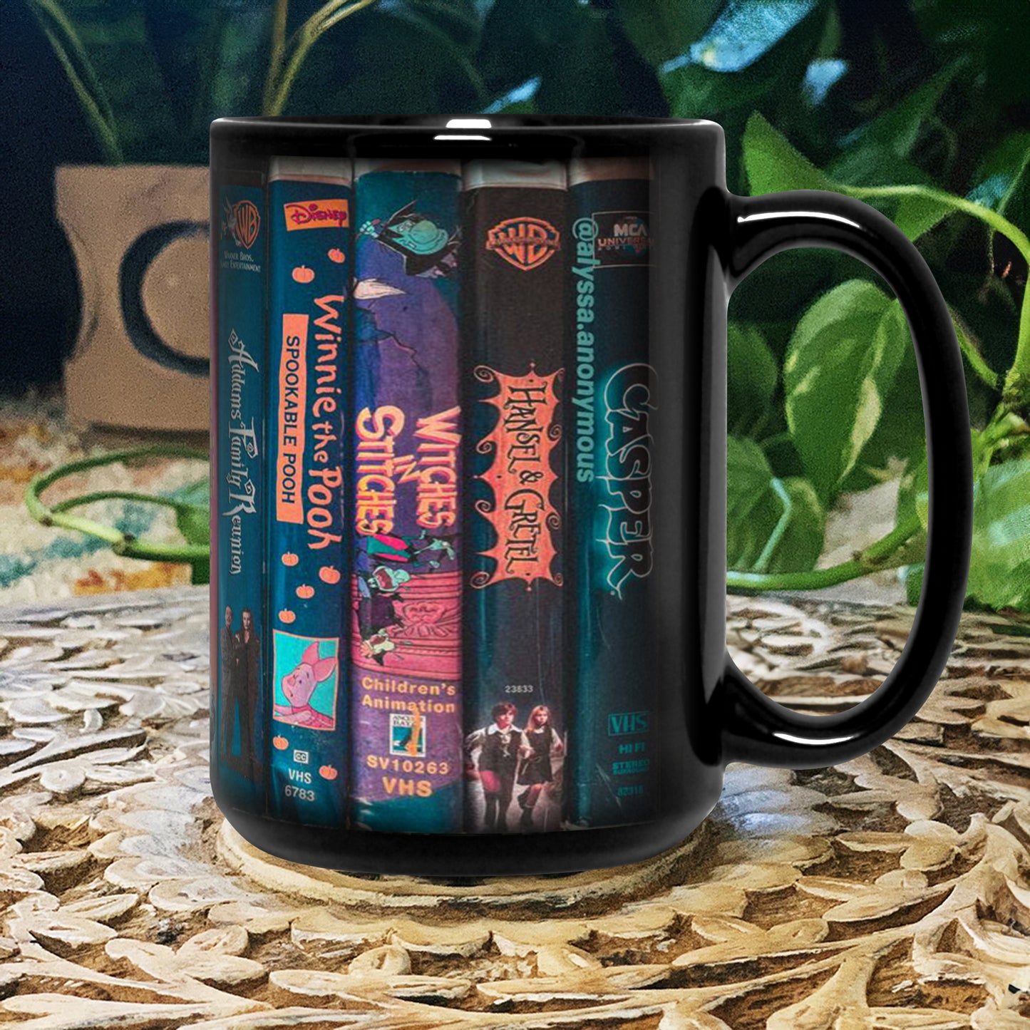 VHS Tape 90s Kids Nostalgic Halloween Movies Black Mug