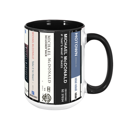 Michael McDonald Albums Cassette Collection Retro Accent Edge-to-Edge Printed Mug